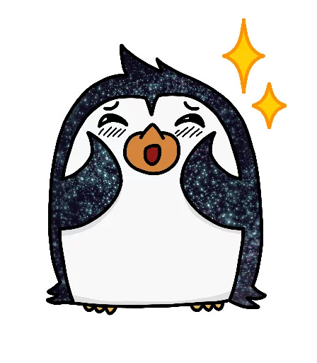 Telegram Sticker «КОСМИЧЕСКИЕ пингвины» ✨