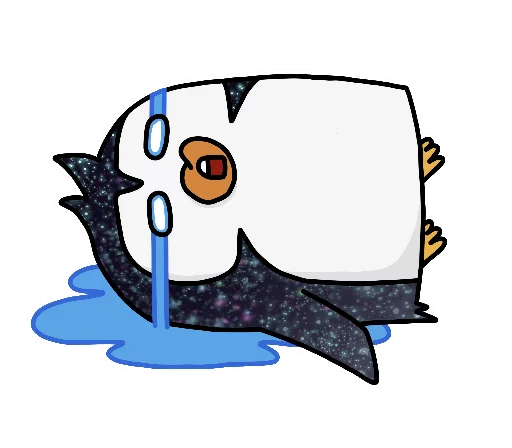 Telegram Sticker «КОСМИЧЕСКИЕ пингвины» 😭