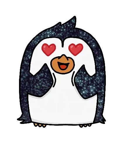 Telegram Sticker «КОСМИЧЕСКИЕ пингвины» 😍