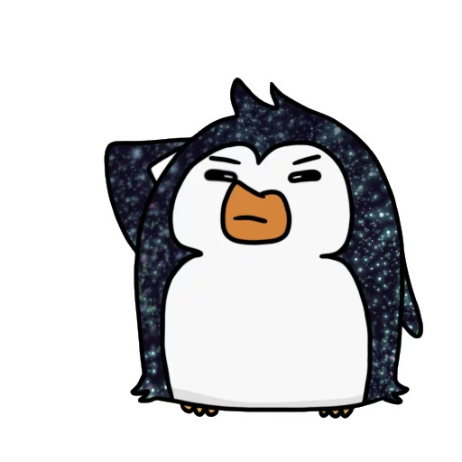 Telegram Sticker «КОСМИЧЕСКИЕ пингвины» 🙎‍♂