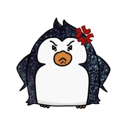 Telegram Sticker «КОСМИЧЕСКИЕ пингвины» 😠