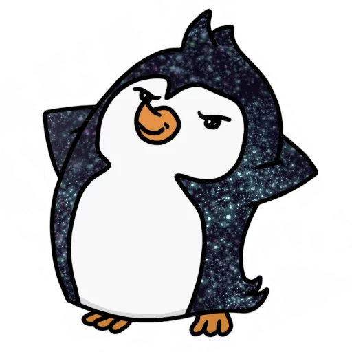 Емодзі КОСМИЧЕСКИЕ пингвины 😏
