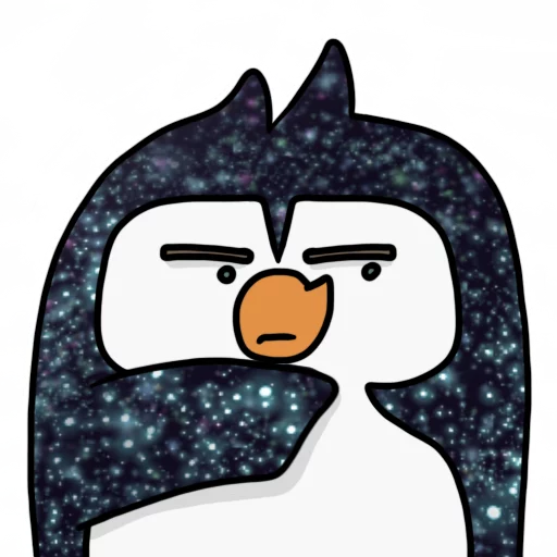 Telegram Sticker «КОСМИЧЕСКИЕ пингвины» 😒