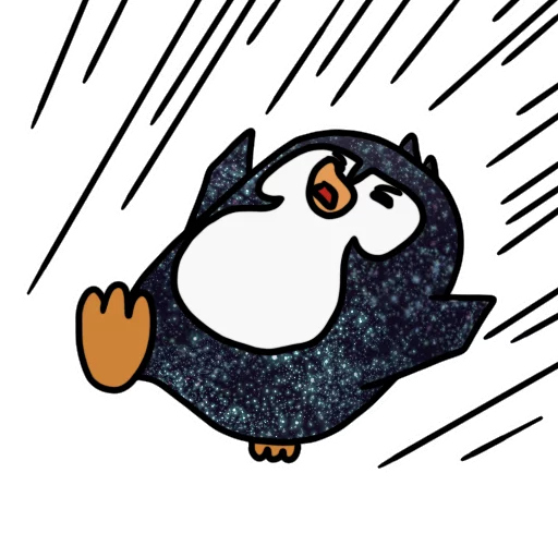 Telegram Sticker «КОСМИЧЕСКИЕ пингвины» 🏃‍♂