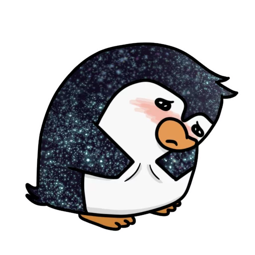 Telegram Sticker «КОСМИЧЕСКИЕ пингвины» 😳