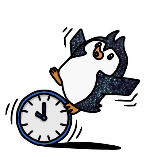 Telegram Sticker «КОСМИЧЕСКИЕ пингвины» 🕐
