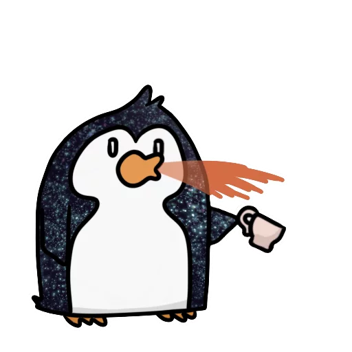 Telegram Sticker «КОСМИЧЕСКИЕ пингвины» 😧