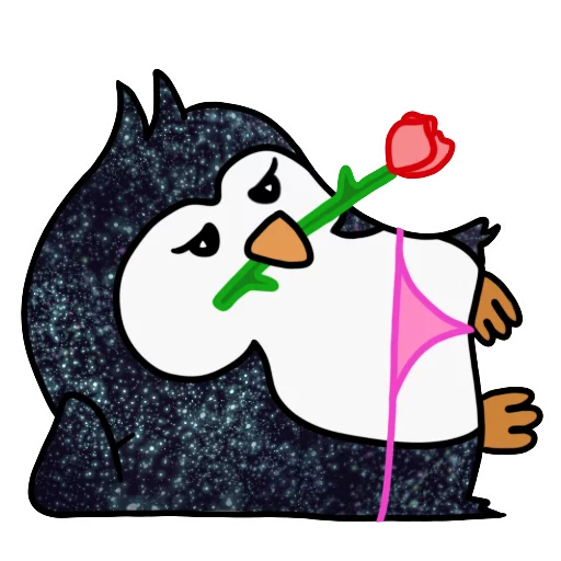 Telegram Sticker «КОСМИЧЕСКИЕ пингвины» 😘