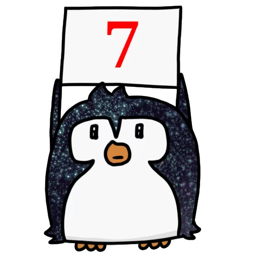 Telegram Sticker «КОСМИЧЕСКИЕ пингвины» 7⃣