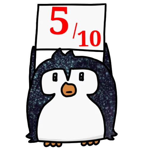 Telegram stiker «КОСМИЧЕСКИЕ пингвины» 5⃣