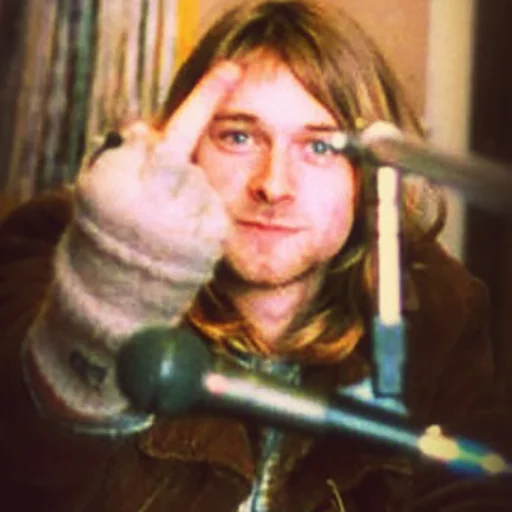 Telegram stiker «Kurt Cobain (Nirvana)» 🖕