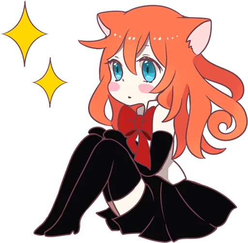 Telegram stiker «A Magic Cat Girl» 😶