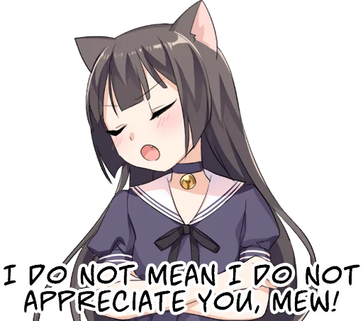 Telegram stiker «Tsundere Cat Girl Miyako» 🙄