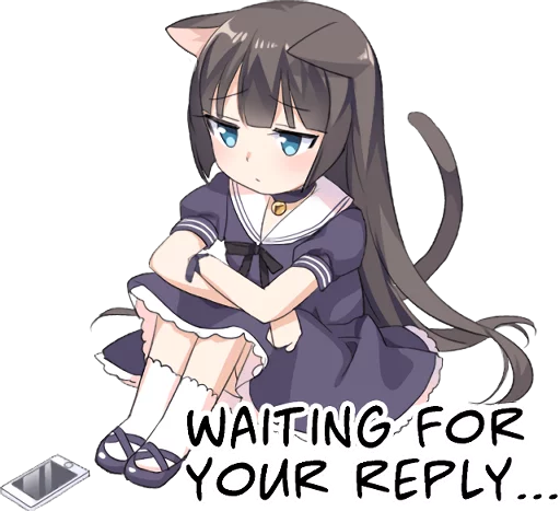 Стікер Telegram «Tsundere Cat Girl Miyako» 😞