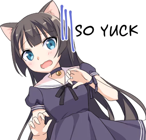 Стікер Tsundere Cat Girl Miyako 😰
