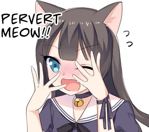 Telegram Sticker «Tsundere Cat Girl Miyako» 😳