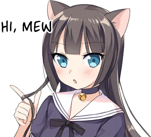 Telegram Sticker «Tsundere Cat Girl Miyako» 👋