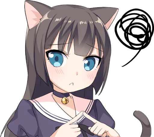 Tsundere Cat Girl Miyako sticker ☹