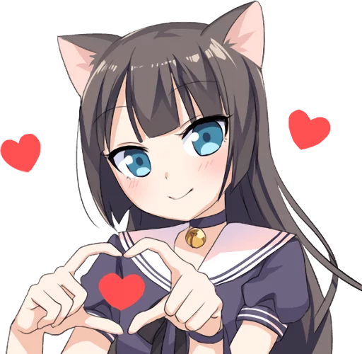 Стікер Telegram «Tsundere Cat Girl Miyako» ❤