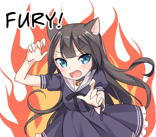 Стікер Telegram «Tsundere Cat Girl Miyako» 😡