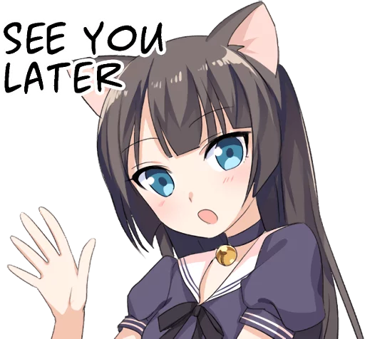 Telegram stiker «Tsundere Cat Girl Miyako» 👋