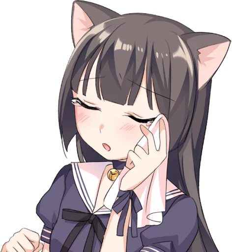 Эмодзи Tsundere Cat Girl Miyako 😢