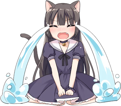 Эмодзи Tsundere Cat Girl Miyako 😭