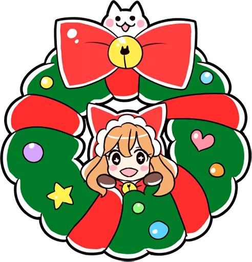 Cat Girls - MerryX'mas and HappyNewYear sticker 🎄