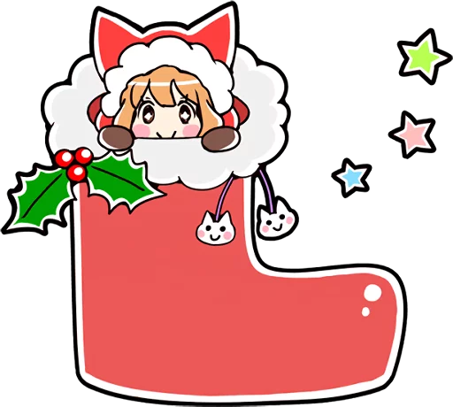Cat Girls - MerryX'mas and HappyNewYear emoji 🧦