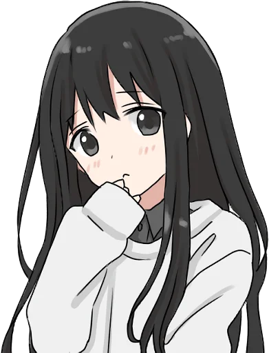 Girl with black hair long TL-EDIT emoji 🤔
