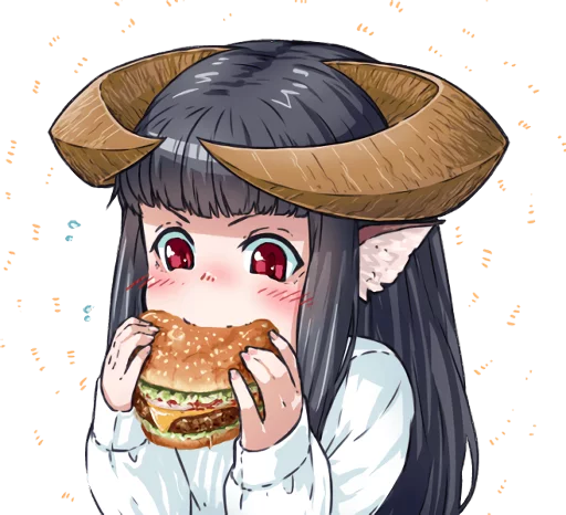Horned girl's collection sticker 🍔