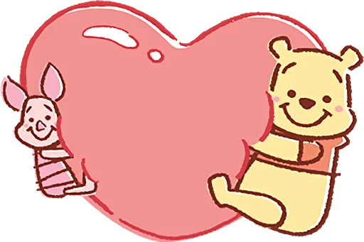 Стікер Telegram «Pooh and Piglet (Lovely)» ❤️