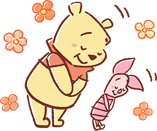 Эмодзи Pooh and Piglet (Lovely) 🙇‍♂️
