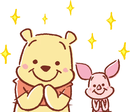 Telegram Sticker «Pooh and Piglet (Lovely)» 😍