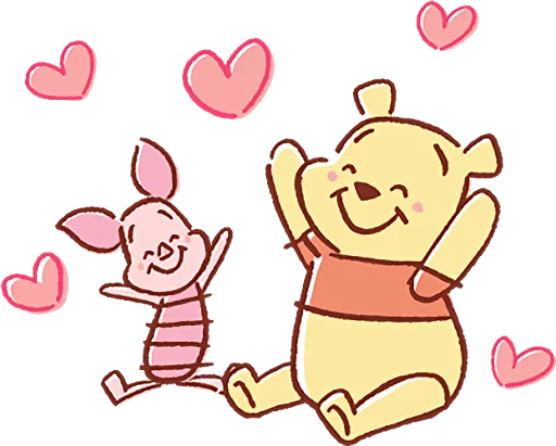 Telegram Sticker «Pooh and Piglet (Lovely)» 😊