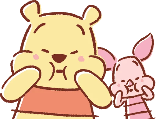Telegram Sticker «Pooh and Piglet (Lovely)» 😚