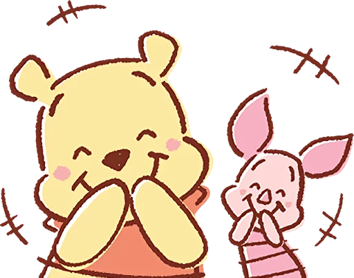 Telegram Sticker «Pooh and Piglet (Lovely)» 😂