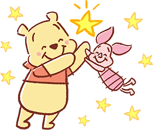 Стікер Pooh and Piglet (Lovely)  🤗