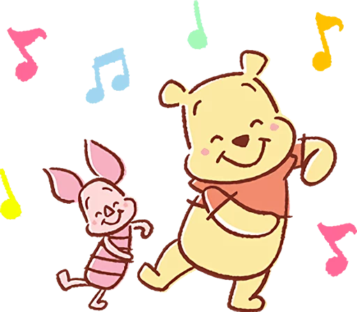 Telegram Sticker «Pooh and Piglet (Lovely)» 🎶