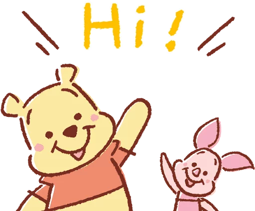 Емодзі Pooh and Piglet (Lovely) 👋