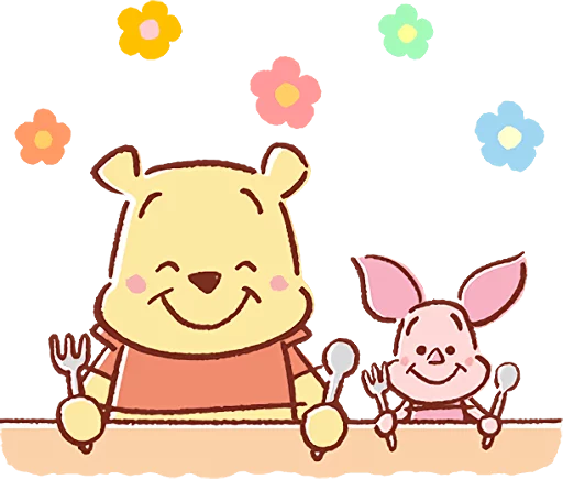 Telegram Sticker «Pooh and Piglet (Lovely)» 😋