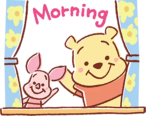 Telegram stiker «Pooh and Piglet (Lovely) » 👋