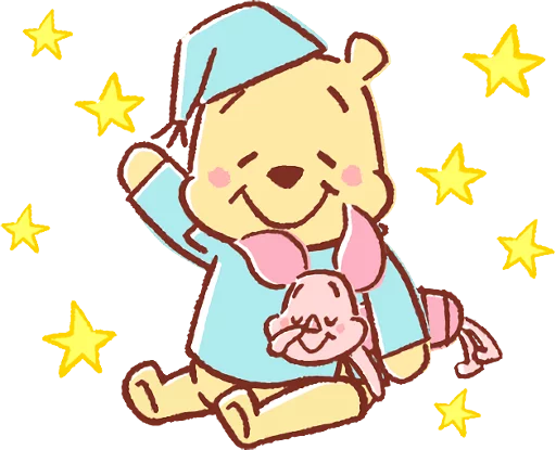 Telegram Sticker «Pooh and Piglet (Lovely)» 😴