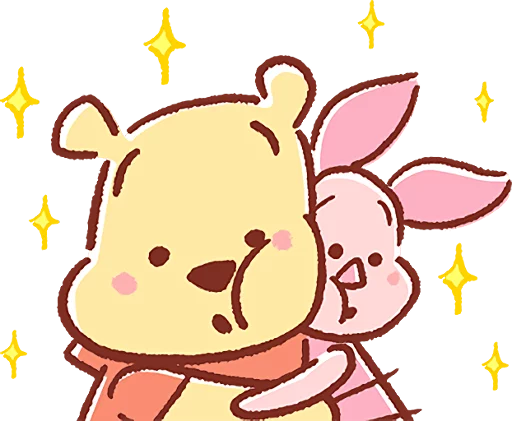 Telegram Sticker «Pooh and Piglet (Lovely)» 😮