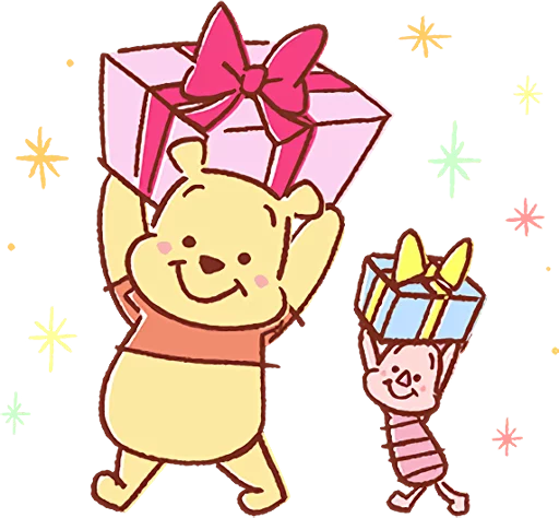 Стікер Telegram «Pooh and Piglet (Lovely)» 🎁