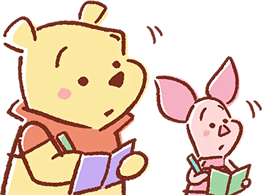 Telegram Sticker «Pooh and Piglet (Lovely)» 🤓