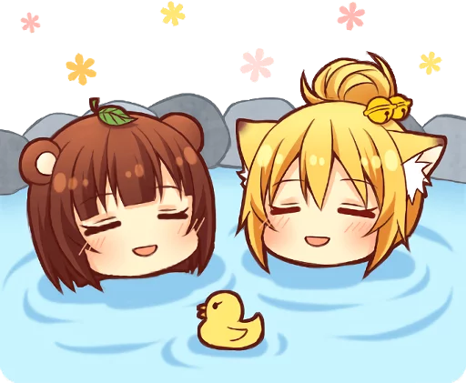Tanuki & Fox girl  emoji 😄