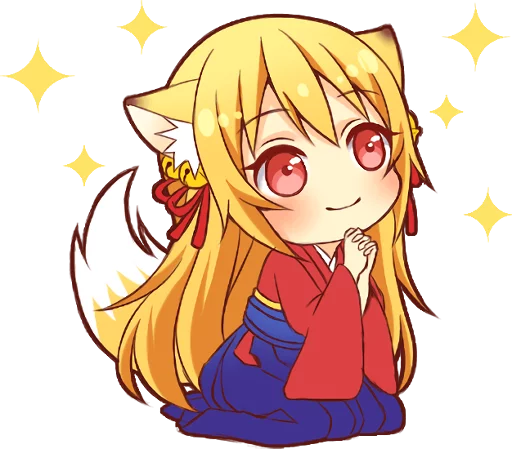 Telegram stiker «Tanuki & Fox girl» 🙂