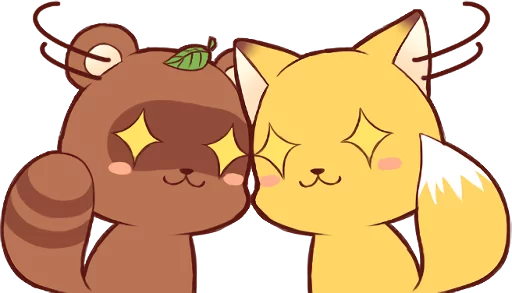 Tanuki & Fox girl sticker 🤩
