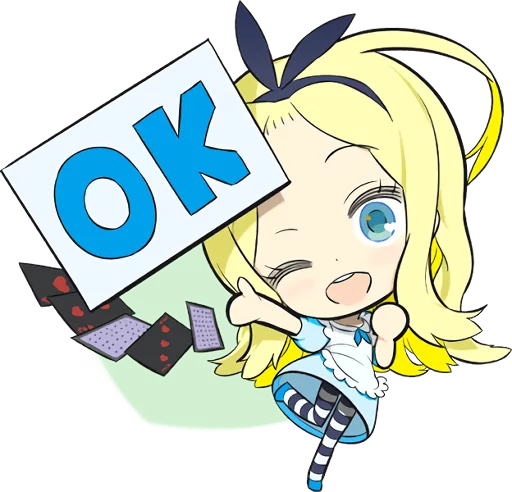 Эмодзи Official Sticker of okama's Alice Series 👌